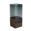 Glass flower vase with wooden insert