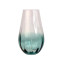Corrugated glass vase for flowers Green