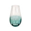 Corrugated glass vase for flowers Green