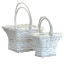 Set of 4 square white baskets