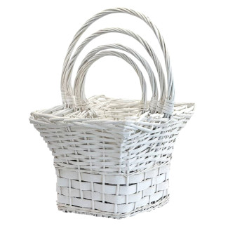 Set of 4 square white baskets