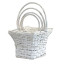 Set of 4 square white baskets