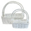 Set of 4 square white baskets