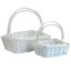 Set of 4 square white baskets