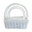 Set of 4 square white baskets