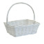 Set of 4 square white baskets