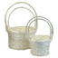 Set of 4 round natural baskets