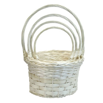 Set of 4 round natural baskets