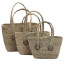 Set of tall natural baskets-bags of 3 pieces