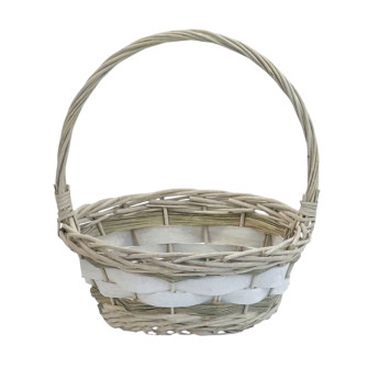 Set of 3 round beige baskets