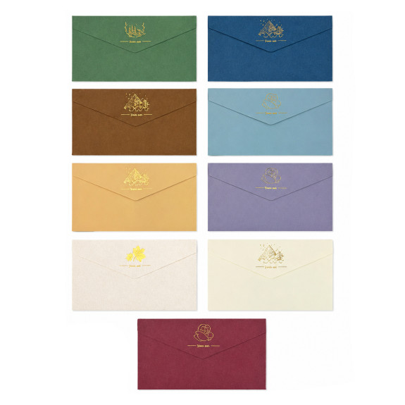 Colored envelope with gold emblem 22 х 12см