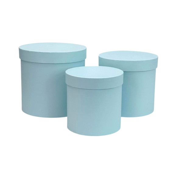 Set of 3 round boxes Blue