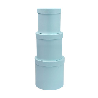 Set of 3 round boxes Blue