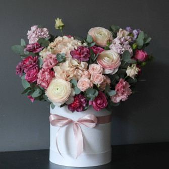 Set of 3 round boxes White