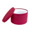Set of 10 round velvet boxes red