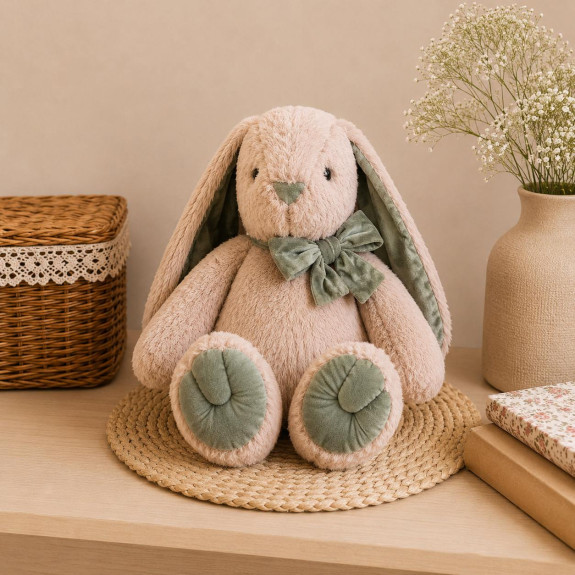 Soft toy Rabbit with a bow Powder
