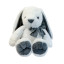 Soft toy Rabbit with a bow White with gray