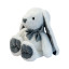 Soft toy Rabbit with a bow White with gray