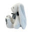 Soft toy Rabbit with a bow White with gray