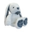 Soft toy Rabbit with a bow White with gray