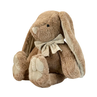 Soft toy Rabbit with a bow Beige