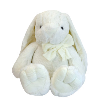 Soft toy Rabbit with a bow White