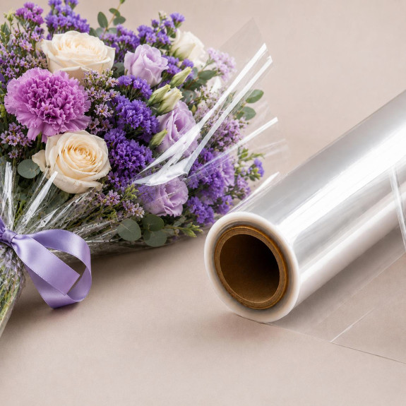 Transparent film for flowers 30cm x 49m