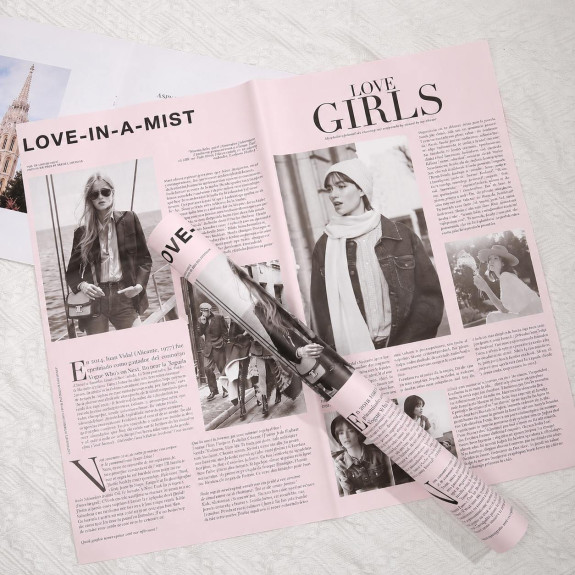 Matte film in sheets "Newspaper Girl" Pink