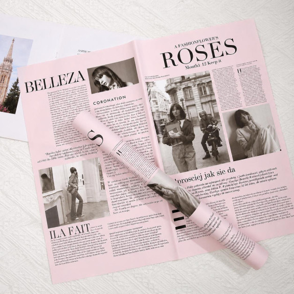 Matte film in sheets "Gazeta Roses" Pink