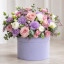 Set of 10 round velvet boxes Dusty lavender