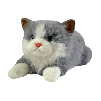 Soft toy Sunny the cat, gray and white with sound effects, 38cm