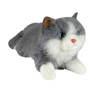 Soft toy Sunny the cat, gray and white with sound effects, 38cm