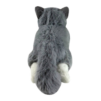 Soft toy Sunny the cat, gray and white with sound effects, 38cm