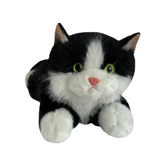 Игрушка мягкая Котик Санни черно-белый со звуковыми эффектами 38см