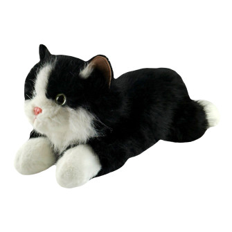 Игрушка мягкая Котик Санни черно-белый со звуковыми эффектами 38см