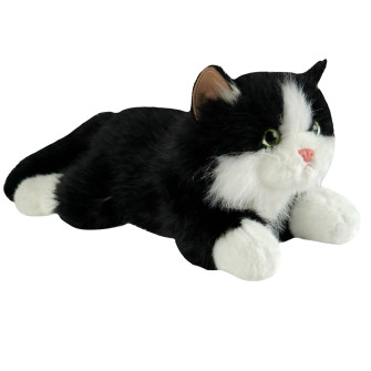 Игрушка мягкая Котик Санни черно-белый со звуковыми эффектами 38см