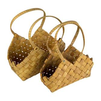 Set of 2 natural basket bags