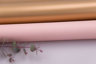 Matte double sided film 60 × 60 cm 166 Light Pink + Gold