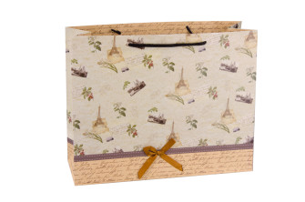 Cardboard bag 31.8 x 25.5 x 10.8 cm.  "Paris from a bow"