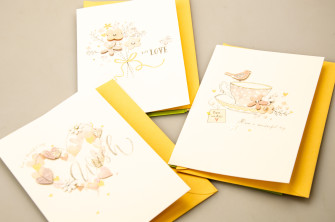 Postcard with envelope "Peach" 9.5*14 сm MINI1822