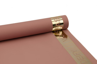Пленка матовая 0.6 * 10 м Velvet Gold с золотой каймой Пудра