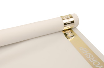 Пленка матовая 0.6 * 10 м Velvet Gold с золотой каймой Белая