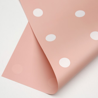 Плівка матова "Горох" в рулоні 0,7 х 9м P.XXY-116 Pink White