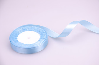Лента сатиновая 1,5cм x 25ярд Голубая 70
