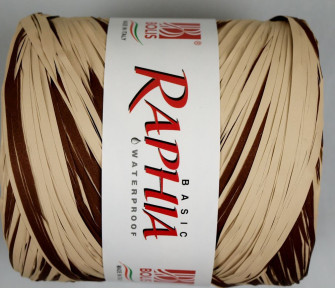 Raffia Italy 200m chocolate+ beige