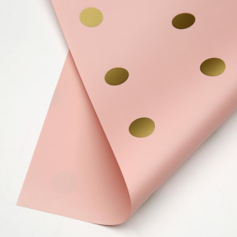 Плівка матова двохстороння "ГОРОХ" в рулоні 0,6 х 8м P.XXY-167 Icy Pink
