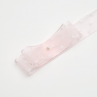 Стрічка з органзи в горох R.XKS-165 Light Pink