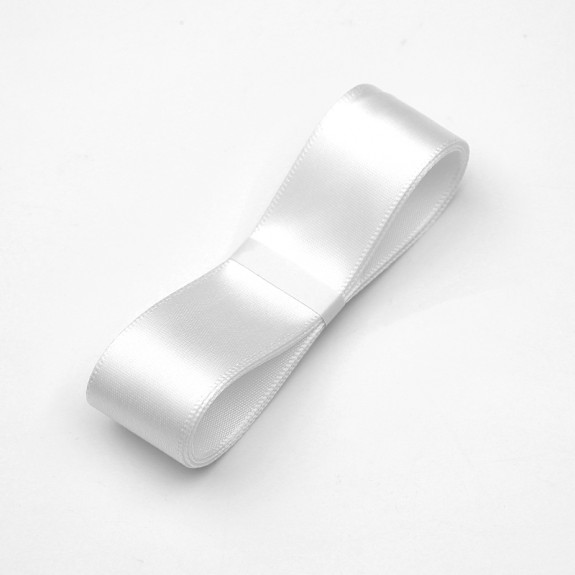 Стрічка атласна 25мм х 45ярд 01 White