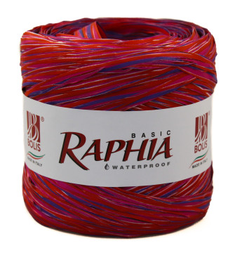 Raffia Italy 200m Red + Raspberry + Purple