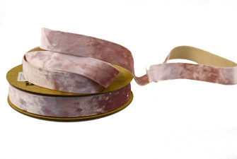 Стрічка бархатна 2,5см*20ярд DX-0628-027 Рожева